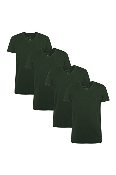 Bamboo Basics Herren T-Shirt VELO, 4er Pack - Unterhemd, V-Neck, Single Jersey