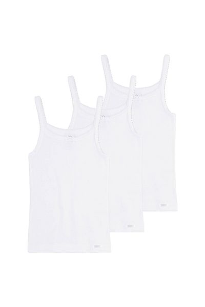 Sanetta Mädchen Unterhemd 3er Pack - Shirt ohne Arm Top Basic