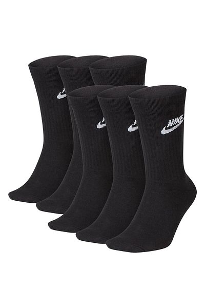 Nike Unisex 6er Pack Sportsocken - Everyday, Essential Crew, einfarbig