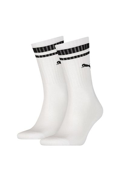 Puma Unisex Sport-Socken, 6er Pack - Crew Heritage, Tennis, Frottee-Sohle, Streifen