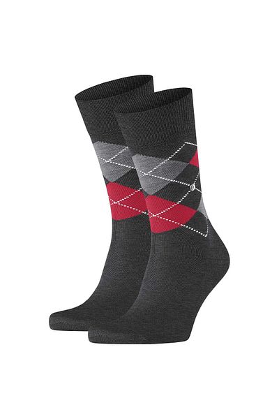 Burlington Herren Socken 2er Pack - Manchester, Rautenmuster, Bio-Baumwolle