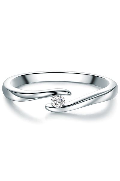 Trilani Diamantring Ring Sterling Silber Diamant Weiß