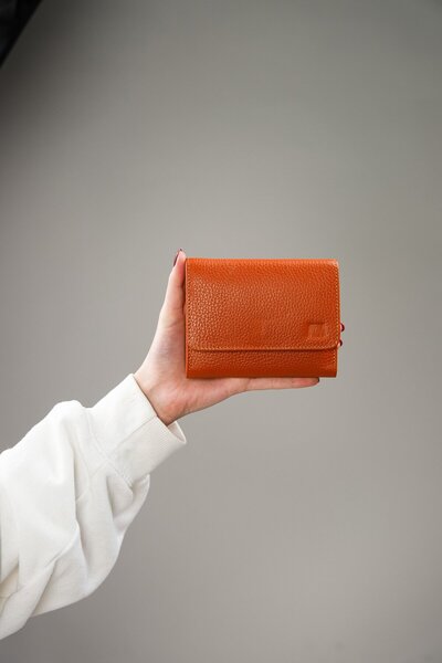 Deriza Sahra 9195 - Помаранчевий жіночий гаманець з натуральної шкіри