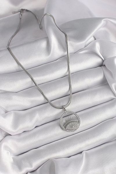 Clariss 316l steel silver color italian chain zircon stone eye model women necklace