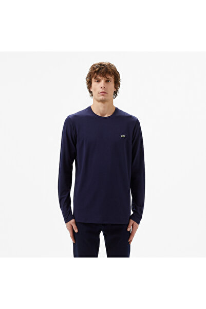 Lacoste Erkek Slim Fit Uzun Kollu Bisiklet Yaka Lacivert T-Shirt