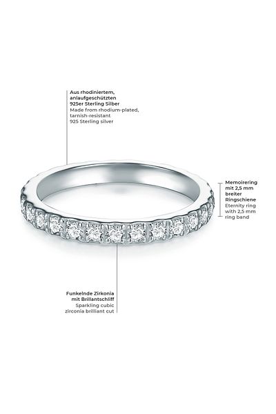 Trilani Silberring Ring Sterling Silber Zirkonia weiß