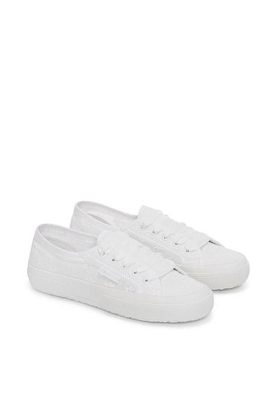 Superga 2750 Flower Sangallo Γυναικεία λευκά αθλητικά παπούτσια