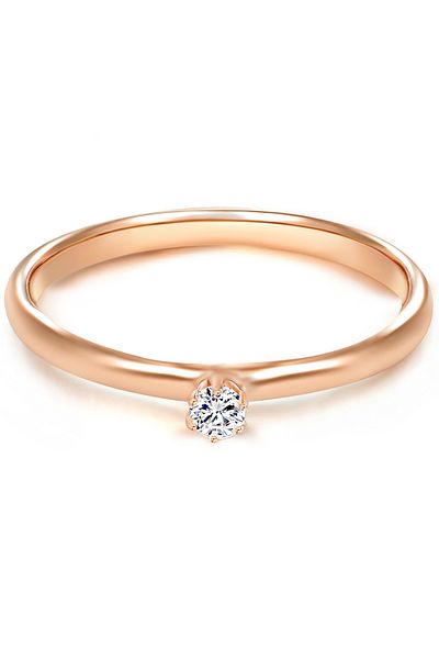 Trilani Silberring Yüzük Sterling Silber rosegold Zirkonya weiß