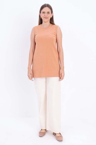 ALLDAY Light Tile-Cotton Ribbed Sleeveless T-Shirt