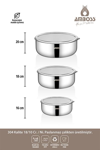 Amboss Mixkeep 9 Pieces Stainless Steel Mixing Bowl & Steel Storage Bowl