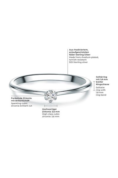 Trilani Silberring Ring Sterling Silber Zirkonia weiß
