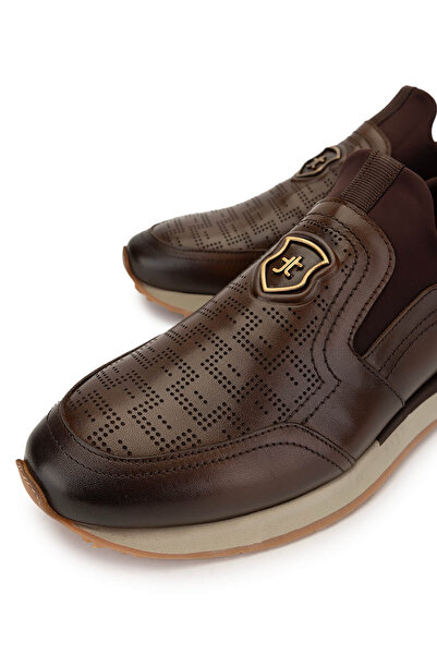 Tamer Tanca Erkek Hakiki Deri Kahverengi Sneakers & Spor Ayakkabı