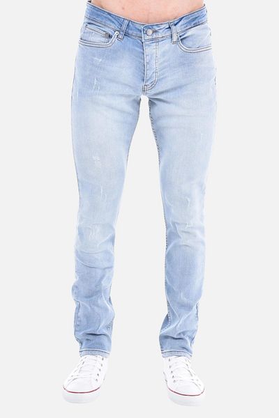 CEDY DENIM Pánské Slim Fit Ice Blue Jeans - Strečové, přiléhavé džíny Joe Regular Waist C300