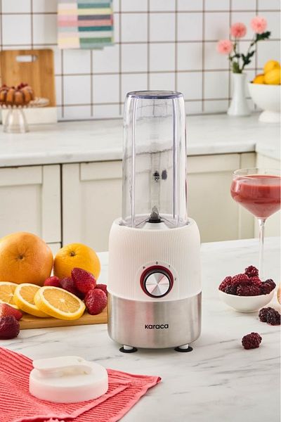 Karaca White Inox Personal Smoothie Blender Blend & Rush