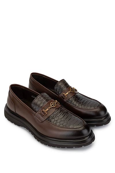 Tamer Tanca Men's Genuine Leather Brown Loafer Shoes