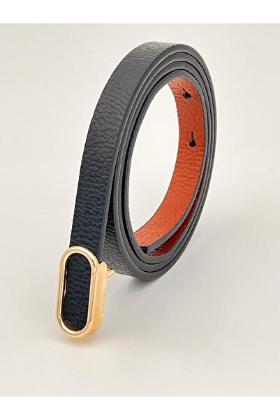 Descoin حزام نحيف بإبزيم ذهبي بيضاوي مستورد، حزام بنطلون، حزام قميص، حزام سترة