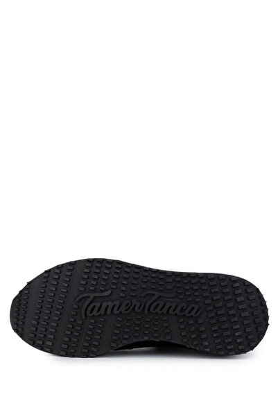 Tamer Tanca Erkek Hakiki Deri Siyah Sneakers & Spor Ayakkabı