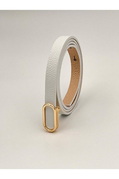 Descoin Imported Oval Gold Buckle Thin Belt, Trouser Belt, Shirt Belt, Jacket Belt