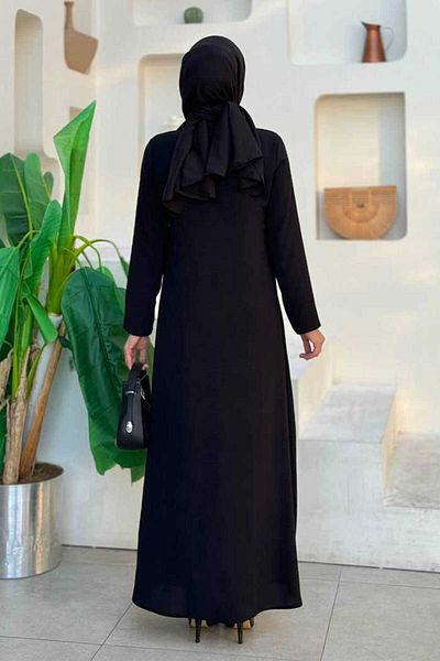 Bym Fashion Μαύρο Φόρεμα 3928 - Λεπτομέρεια με κουμπιά