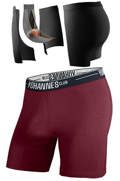 Yohannes Club Yohannesclub Men's Burgundy Cotton Boxers - Special Separator, Single