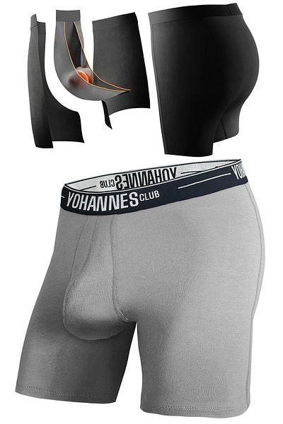 Yohannes Club Yohannesclub Men's Gray Melange Cotton Boxers with Special Separators, Single