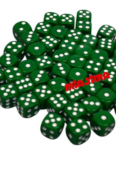 Miajima Okey Dice 40 Pieces Melamine Okey Game Dice Dice Green Color