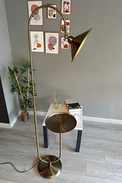 Bamyum Eskitme Lambader U Sehpalı Hareketli Başlık Modern Dekoratif Metal Salon Oturma Odası Çalışma Odası