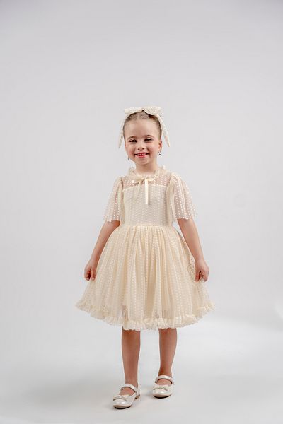 Eray Kids Βραδινό φόρεμα για κορίτσια με βολάν με λαιμόκοψη με πουά