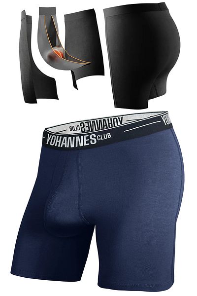 Yohannes Club YohannesClub Ανδρικό Navy Cotton Boxer - Με ειδικό διαχωριστικό, μονό