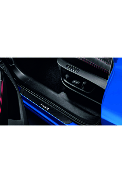 CarEste SKODA FABİA TÜM MODELLER UYUMLU OLD KARBON KAPI EŞİĞİ 4 PARÇA KROM YA...