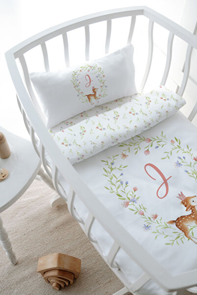 Tuğba Kuğu Park Bed Duvet Cover Set (80X120) - Little Deer Series - Letter J