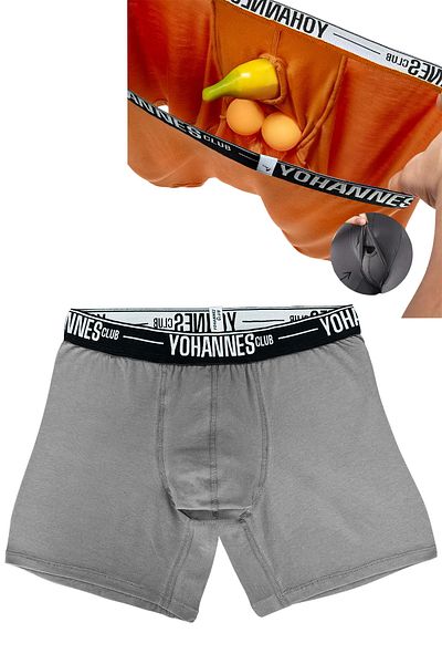 Yohannes Club Ανδρικό Ανατομικό Γκρι Melange Boxer - Μονό Πακέτο