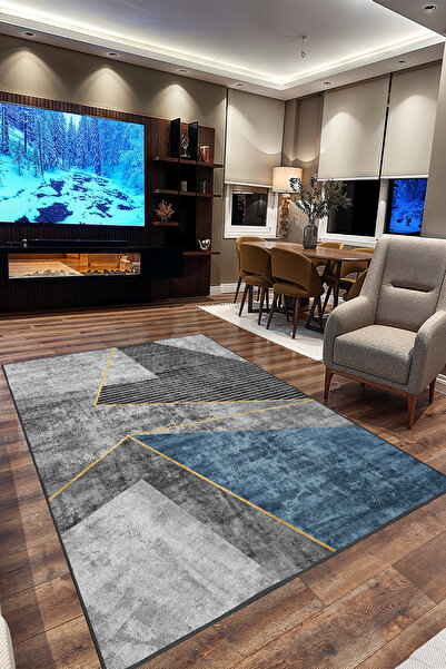 YTR HOME Dijital Baskı Yıkanabilir Kaymaz Taban Dekoratif Salon Mutfak Halısı...