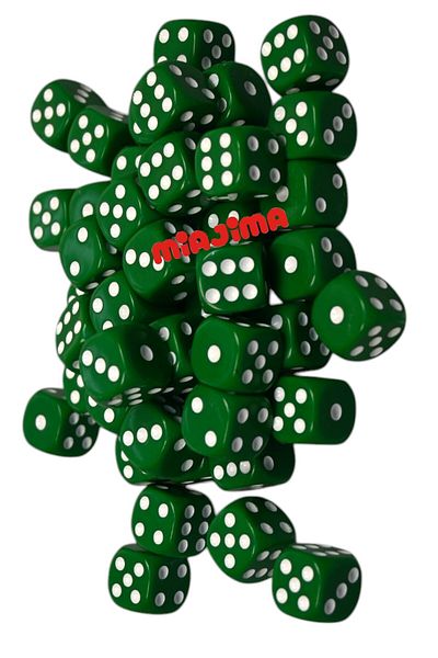 Miajima Okey Dice 40 Pieces Melamine Okey Game Dice Dice Green Color