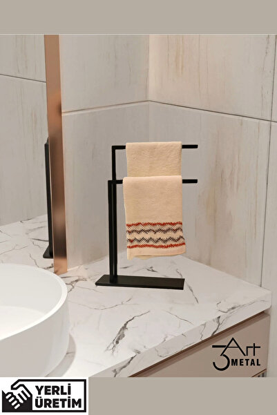 3art Metal Modern Havlu Askısı - Banyo Askısı - Ayaklı Askı - Tuvalet Kağıtlı...