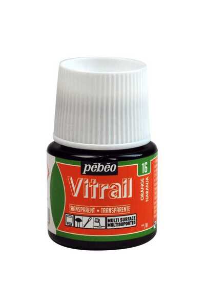 Pebeo Vitrail Solvent Bazlı Cam Boya 45ml Şişe - 05016 Orange