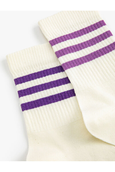 Koton Set of 2 College Socks with Stripe Detail