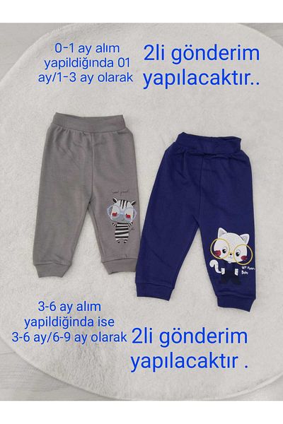 Store Baby Tracksuit - Zebra and Cat Pattern, 2 Piè, Sizes 0-9 Months