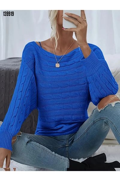 Kokosh moda Γυναικεία μπλούζα με μακρυμάνικο πλεκτό με λαιμόκοψη
