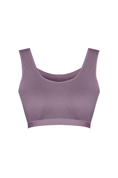 HNX Cotton Corded Textured Thick Strap Removable Covered Women's Bustier