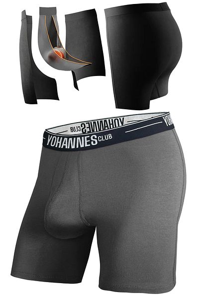 Yohannes Club YohannesClub Ανδρικά βαμβακερά μπόξερ σε χρώμα Anthracite - Μονά, με ειδικά διαχωριστικά