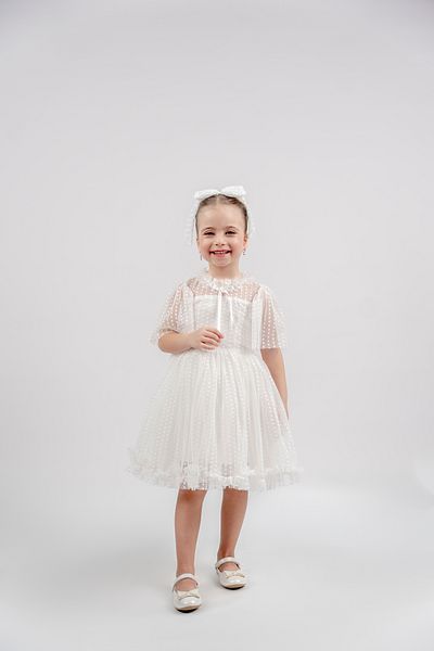 Eray Kids Βραδινό φόρεμα για κορίτσια με βολάν με λαιμόκοψη με πουά