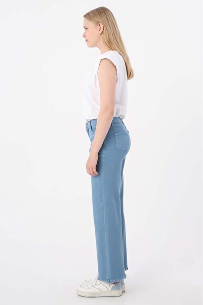 ALLDAY Mavi-Pamuklu Paçası Püsküllü Pantolon