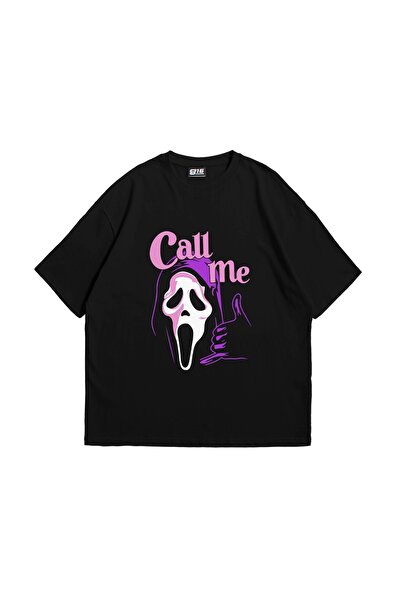 Tarzsokak Call Me Printed Oversize Unisex Negru