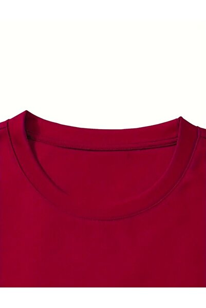 Medinenur Paris Writing Detail Basic T-Shirt