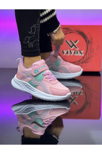 romex Pink Sneakers for Girls - Light Sole and Orthopaedic Design 31-35