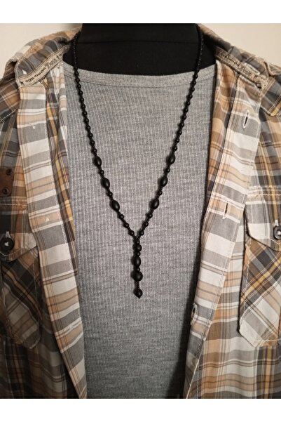 Takı By Erk EL YAPIMI - ÖZEL TASARIM, SİMSİYAH MAT ONIX UNISEX KOLYE