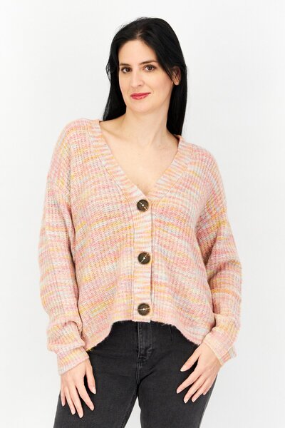 Steve Madden BB Dakota by Women V-Neck Space Dye Cardigan, Multicolor