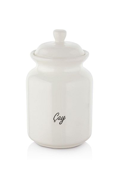 İLİVA Set of 3 White Tea, Salt, Sugar, Coffee Jar - Jar Storage Container Set Spice Rack