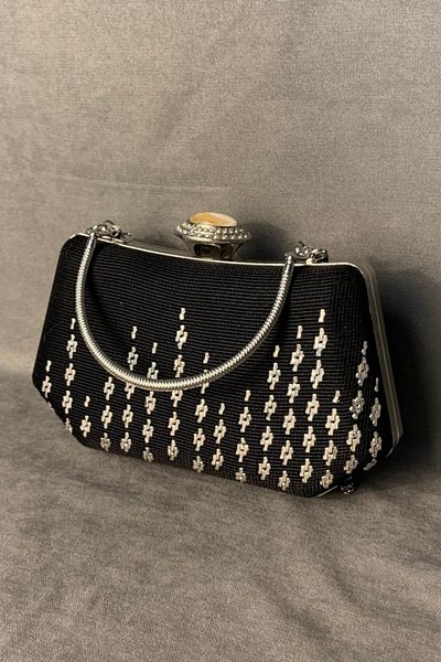 Uretti - Sefa 4419 Geantă de rochie de seară cu sârmă ruptă, lucrată manual, de culoare argintie